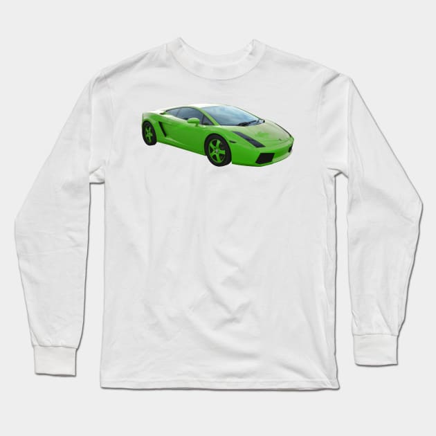 Lamborghini - Lime Green - Exotic Cars Long Sleeve T-Shirt by BeachBumPics